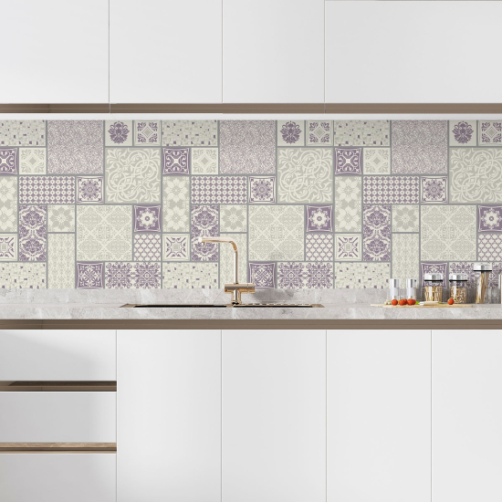 Self Adhesive Kitchen Splashback - Cement tile effect