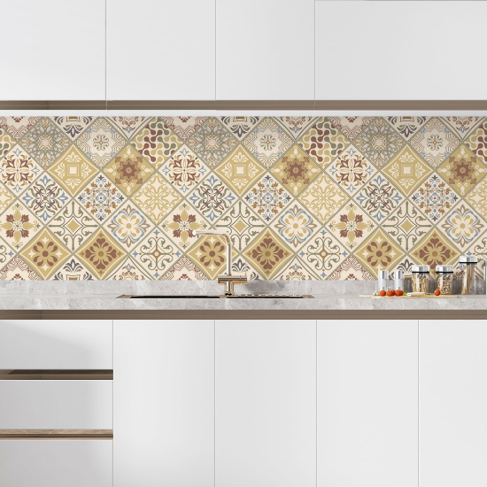 Self Adhesive Kitchen Splashback - Cement tile effect