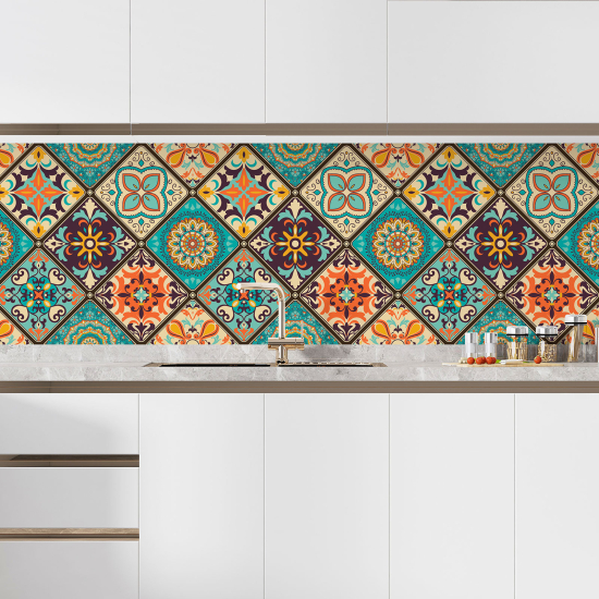 Self Adhesive Kitchen Splashback - Cement tile effect