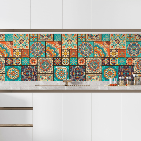 Self Adhesive Kitchen Splashback - Cement tile effect