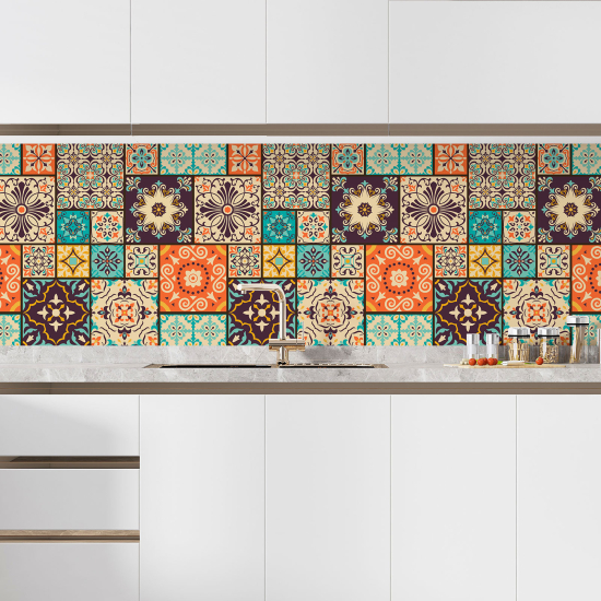 Self Adhesive Kitchen Splashback - Cement tile effect