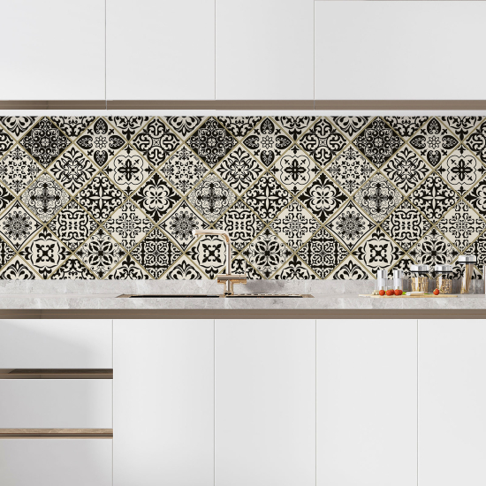 Self Adhesive Kitchen Splashback - Cement tile effect