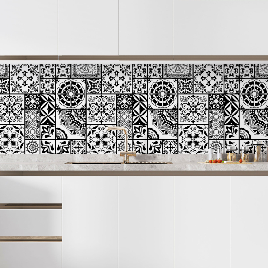 Self Adhesive Kitchen Splashback - Cement tile effect