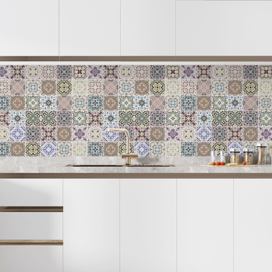 Self Adhesive Kitchen Splashback - Cement tile effect