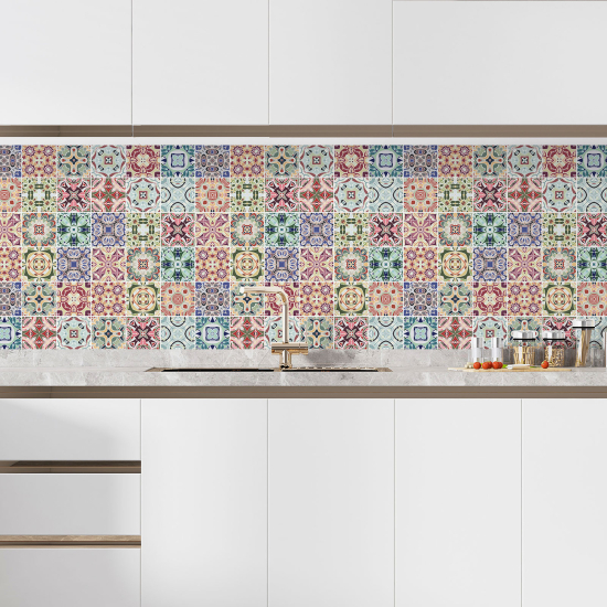 Self Adhesive Kitchen Splashback - Cement tile effect