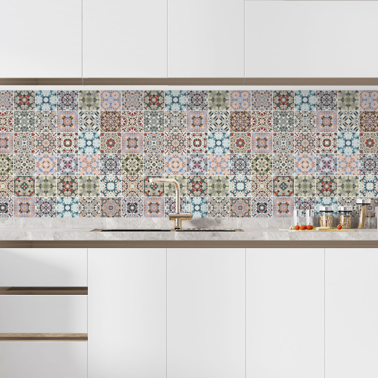 Self Adhesive Kitchen Splashback - Cement tile effect