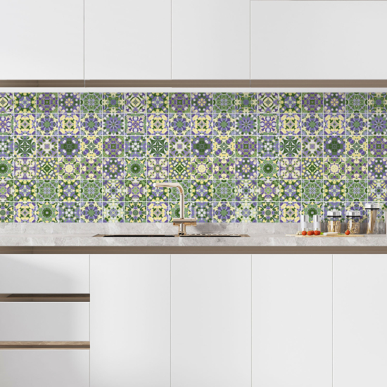 Self Adhesive Kitchen Splashback - Cement tile effect