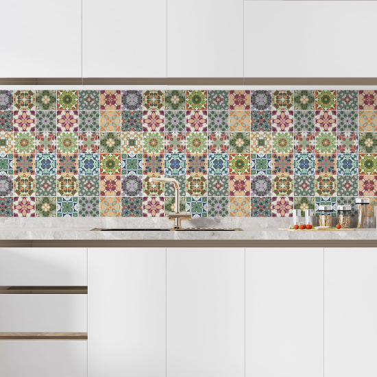 Self Adhesive Kitchen Splashback - Cement tile effect