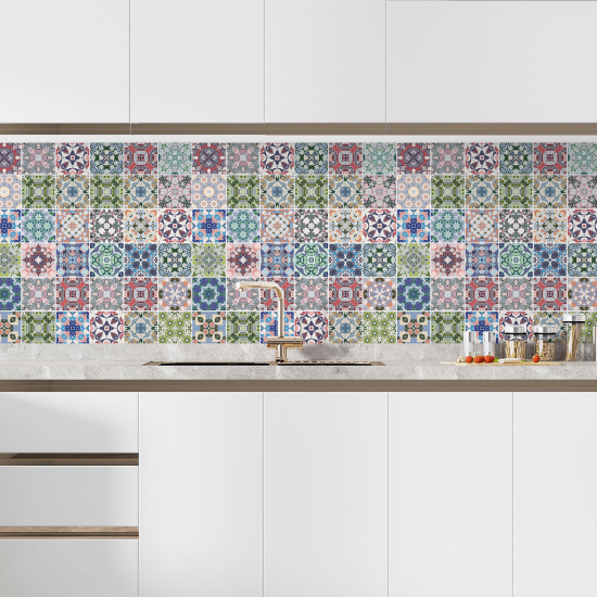 Self Adhesive Kitchen Splashback - Cement tile effect