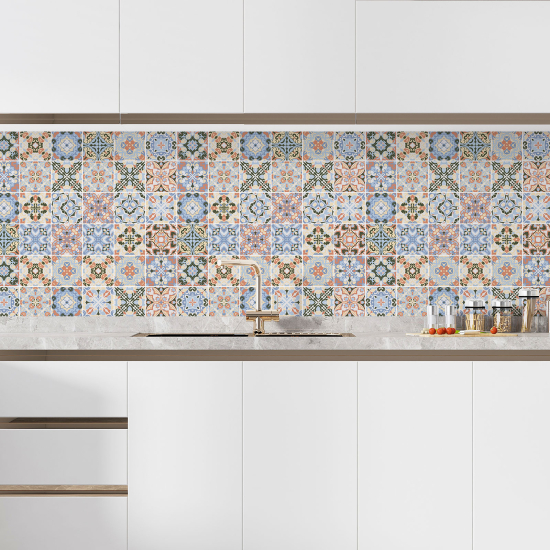 Self Adhesive Kitchen Splashback - Cement tile effect