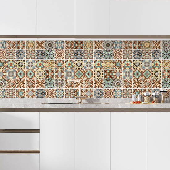 Self Adhesive Kitchen Splashback - Cement tile effect