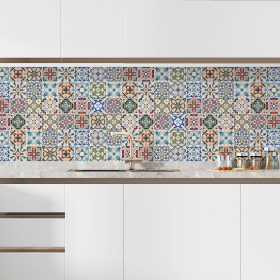 Self Adhesive Kitchen Splashback - Cement tile effect