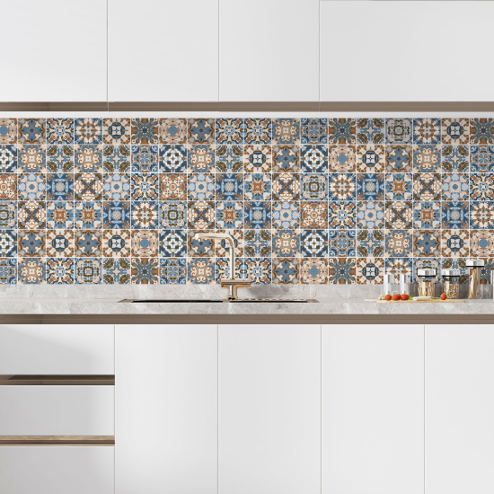 Self Adhesive Kitchen Splashback - Cement tile effect