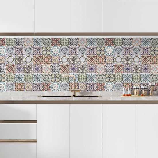 Self Adhesive Kitchen Splashback - Cement tile effect