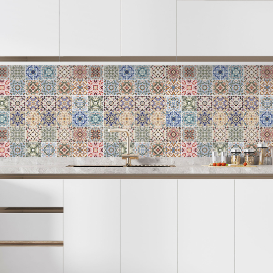 Self Adhesive Kitchen Splashback - Cement tile effect