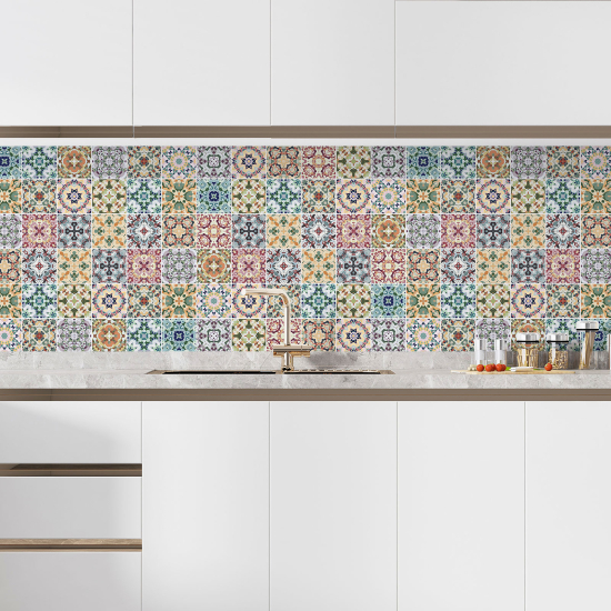 Self Adhesive Kitchen Splashback - Cement tile effect