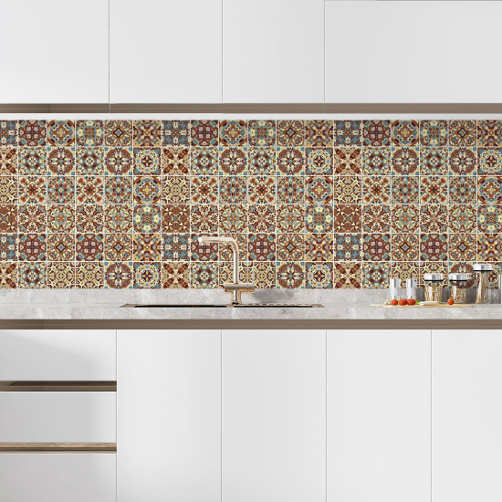 Self Adhesive Kitchen Splashback - Cement tile effect