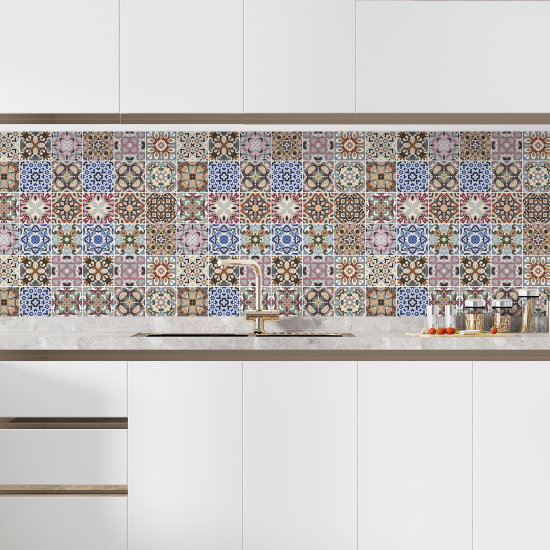 Self Adhesive Kitchen Splashback - Cement tile effect