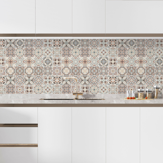 Self Adhesive Kitchen Splashback - Cement tile effect