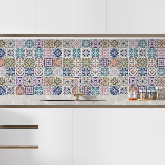 Self Adhesive Kitchen Splashback - Cement tile effect