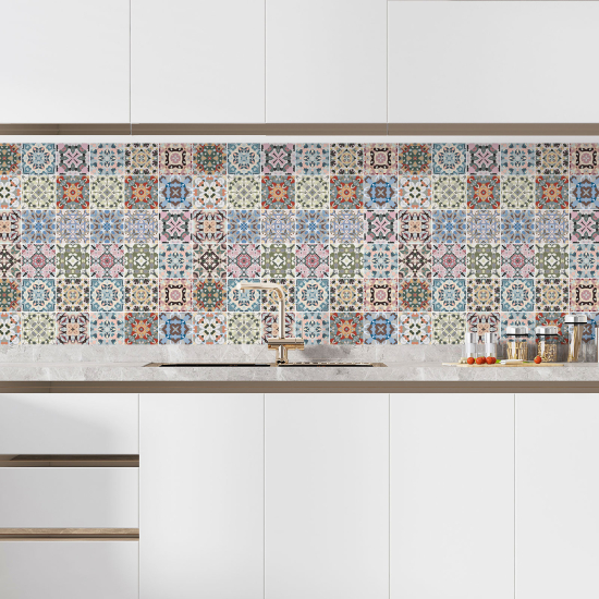 Self Adhesive Kitchen Splashback - Cement tile effect