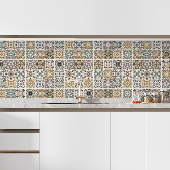 Self Adhesive Kitchen Splashback - Cement tile effect