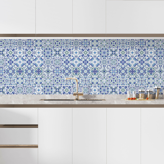 Self Adhesive Kitchen Splashback - Cement tile effect