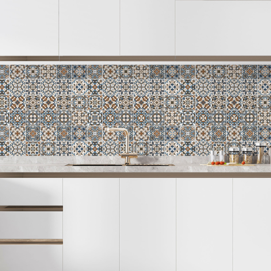 Self Adhesive Kitchen Splashback - Cement tile effect