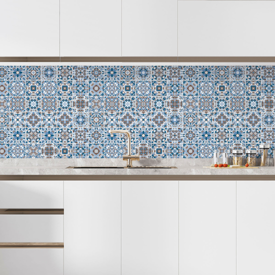 Self Adhesive Kitchen Splashback - Cement tile effect