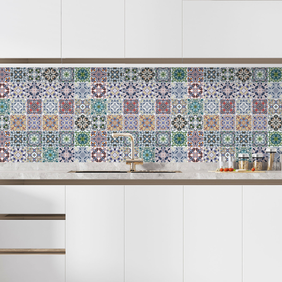 Self Adhesive Kitchen Splashback - Cement tile effect