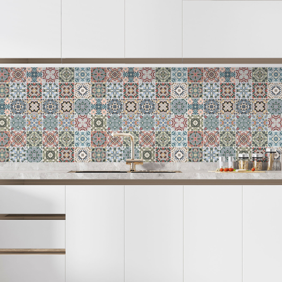 Self Adhesive Kitchen Splashback - Cement tile effect