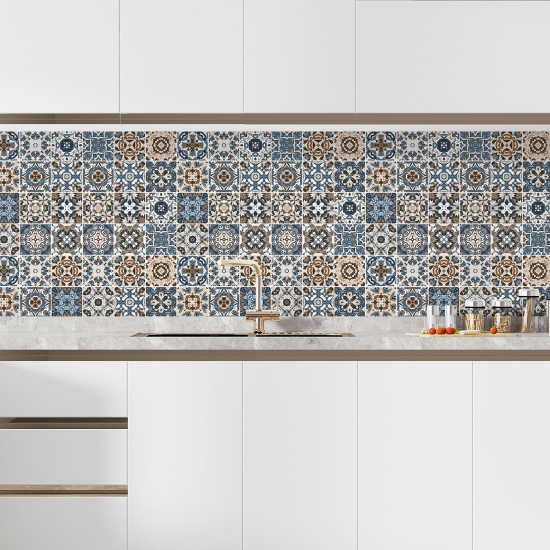 Self Adhesive Kitchen Splashback - Cement tile effect