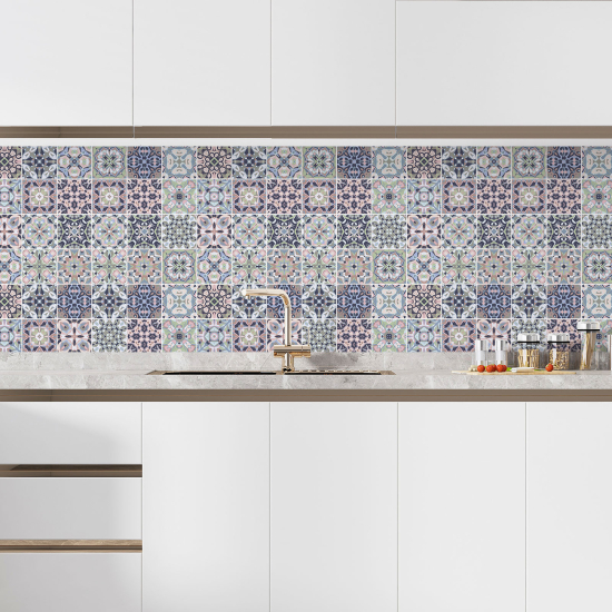 Self Adhesive Kitchen Splashback - Cement tile effect