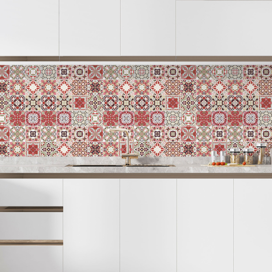 Self Adhesive Kitchen Splashback - Cement tile effect