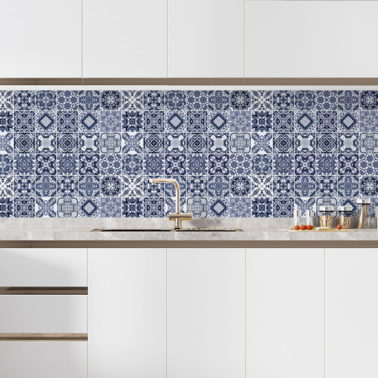 Self Adhesive Kitchen Splashback - Cement tile effect