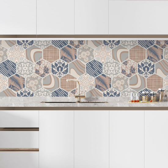 Self Adhesive Kitchen Splashback - Cement tile effect