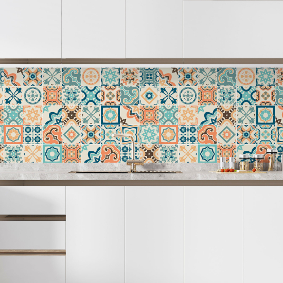 Self Adhesive Kitchen Splashback - Cement tile effect