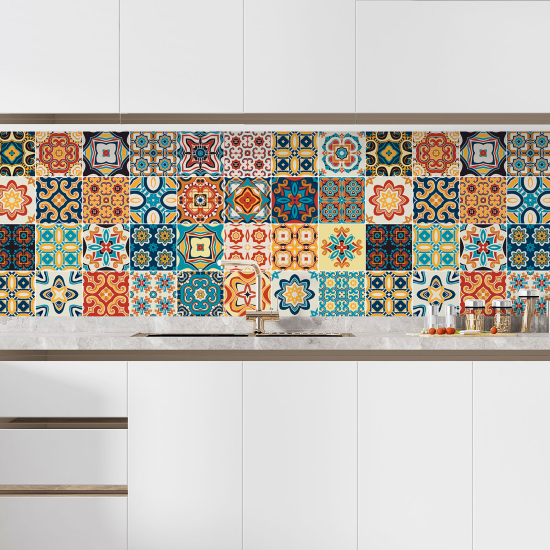 Self Adhesive Kitchen Splashback - Cement tile effect