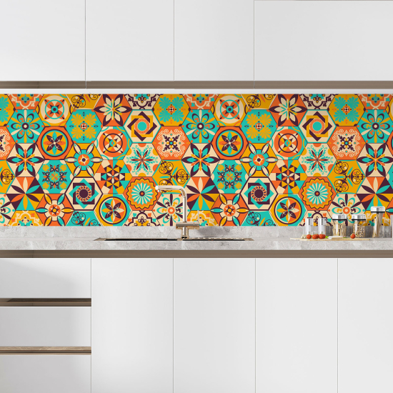 Self Adhesive Kitchen Splashback - Cement tile effect