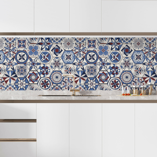 Self Adhesive Kitchen Splashback - Cement tile effect