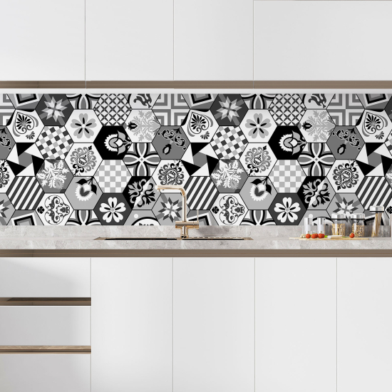 Self Adhesive Kitchen Splashback - Cement tile effect