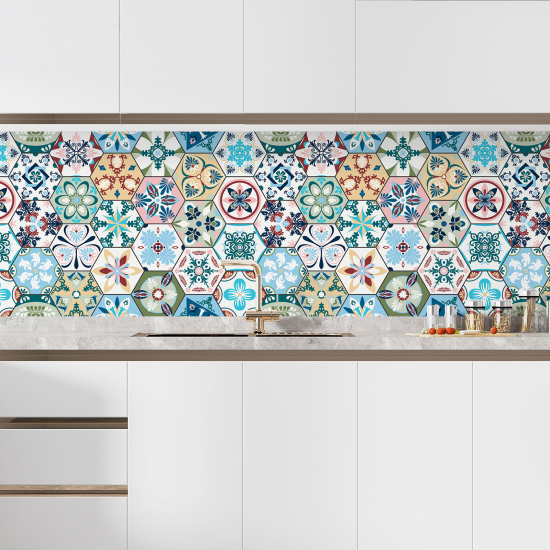 Self Adhesive Kitchen Splashback - Cement tile effect