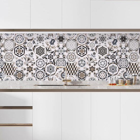 Self Adhesive Kitchen Splashback - Cement tile effect