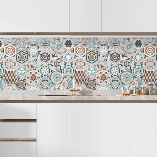 Self Adhesive Kitchen Splashback - Cement tile effect