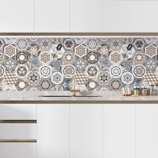 Self Adhesive Kitchen Splashback - Cement tile effect