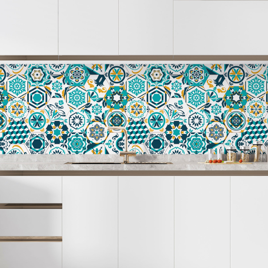 Self Adhesive Kitchen Splashback - Cement tile effect