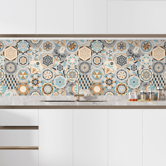 Self Adhesive Kitchen Splashback - Cement tile effect