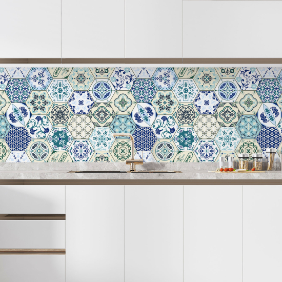 Self Adhesive Kitchen Splashback - Cement tile effect