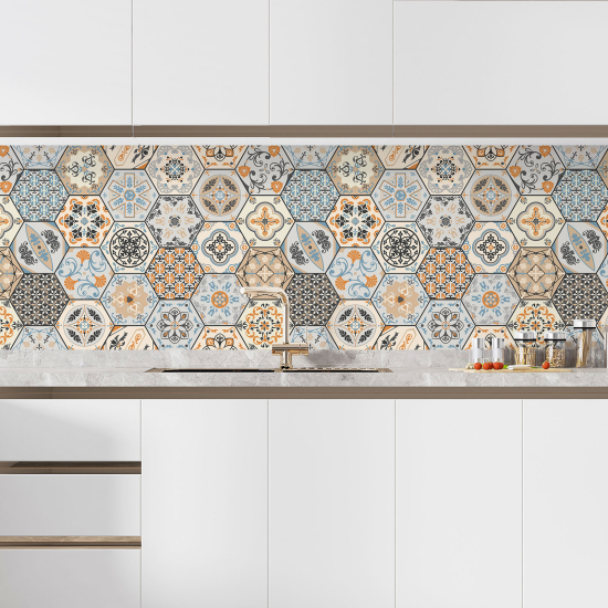 Self Adhesive Kitchen Splashback - Cement tile effect