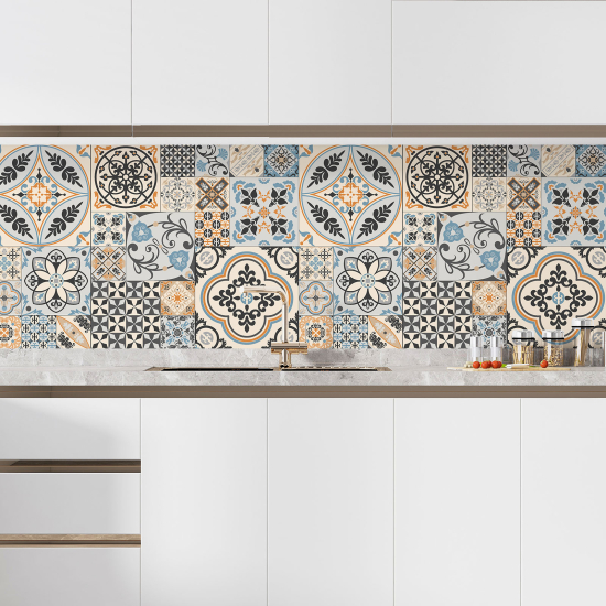 Self Adhesive Kitchen Splashback - Cement tile effect